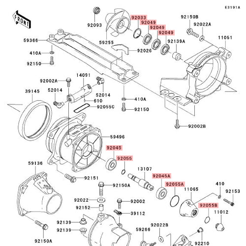 WSM Kawasaki 1200 & 1500 Jet Pump Repair Kit (2007 - 2011)