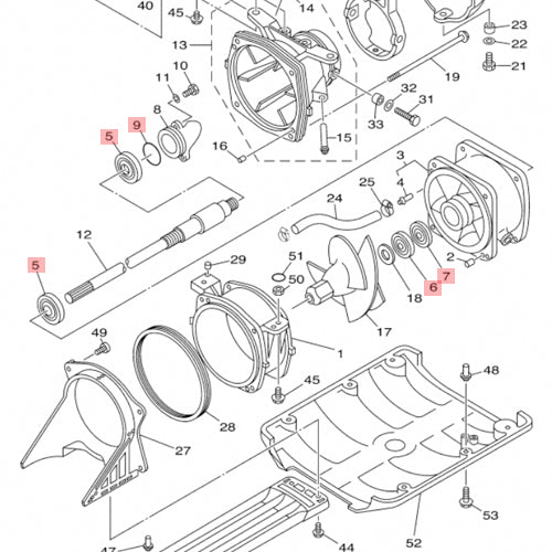 WSM Yamaha 650 & 700 Jet Pump Repair Kit (1990 - 2020)
