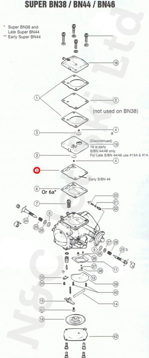 MIKUNI Super BN (SBN) Early 44mm Diaphragm Damper