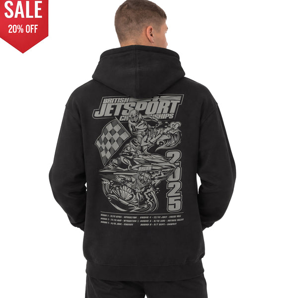 【J's】JSF x MORTAR Limited HOODIE JSRA Logo Unisex Hoodie - Black (2025 Edition) – N&C Jet Ski Ltd