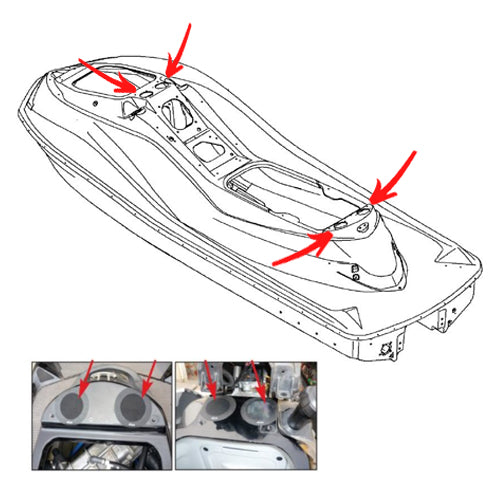 FROGZSKIN Hull Vent Kit For Kawasaki Ultra 250, 260 & LX (2007 - 2014)