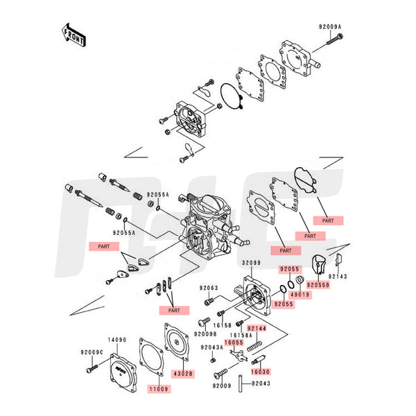 KEIHIN 38mm, 40mm OEM Type & CDKII Carburetor Rebuild Kit