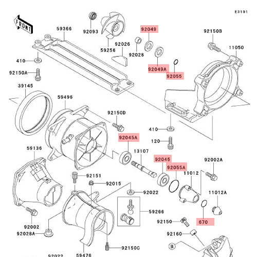 WSM Kawasaki 750 & 900 Jet Pump Repair Kit (1995 - 2002)