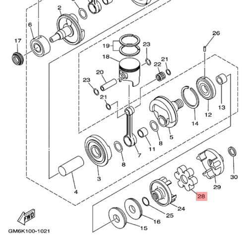 WSM Yamaha 650 & 700 Drive Coupler Damper (1990 - 2020)