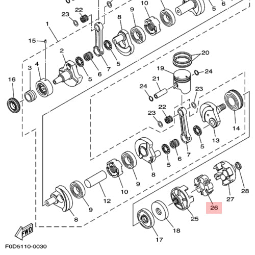 WSM Yamaha 800, 1000, 1100, 1200 & 1300 Drive Coupler Damper (1998 - 2015)