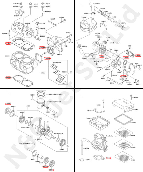 COMETIC Kawasaki 550 (Post 1991) Full Gasket Kit With Crank Seals