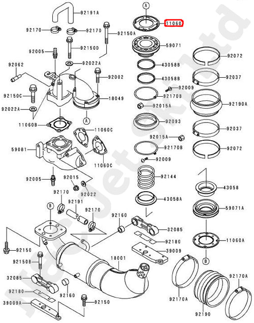 COMETIC Kawasaki 650 & 750 Exhaust Joint Gasket