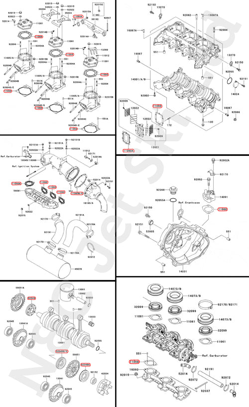 COMETIC Kawasaki Ultra Full Gasket Kit With Crank Seals