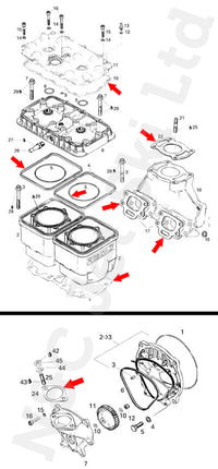 COMETIC Seadoo 580 (White Engine) Top Gasket Kit