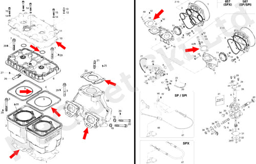 COMETIC Seadoo 650 Top Gasket Kit