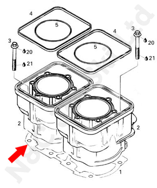 COMETIC Seadoo 720 Cylinder Base Gasket