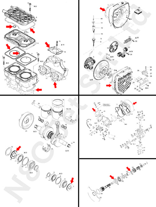COMETIC Seadoo 720 Full Gasket Kit With Crank Seals