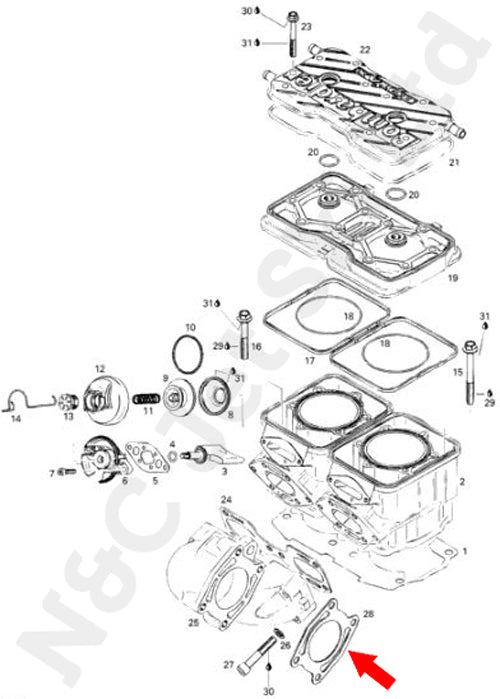 COMETIC Seadoo 785 & 800 Exhaust Headpipe Gasket