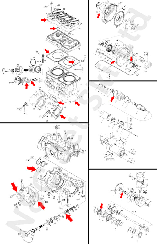 COMETIC Seadoo 785 & 800 Full Gasket Kit With Crank Seals