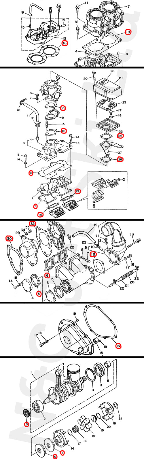 COMETIC Yamaha 650 Full Gasket Kit With Crank Seals