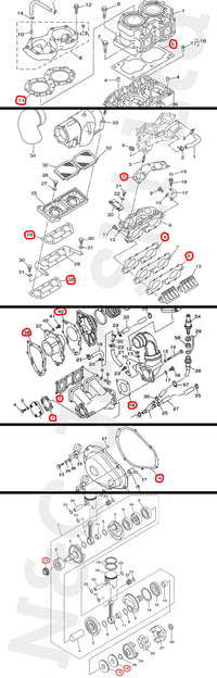 COMETIC Yamaha 701 Twin Carb Full Gasket Kit With Crank Seals (Superjet etc.)