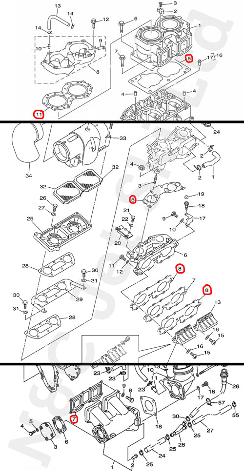 COMETIC Yamaha 701 Twin Carb Top Gasket Kit (Superjet etc.)