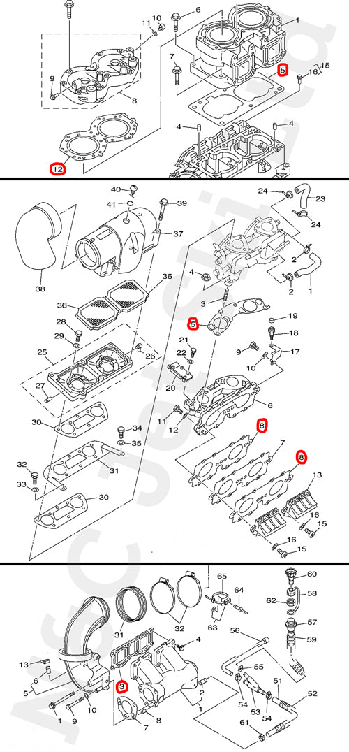 COMETIC Yamaha 701 Twin Carb Top Gasket Kit (XL700 etc.)