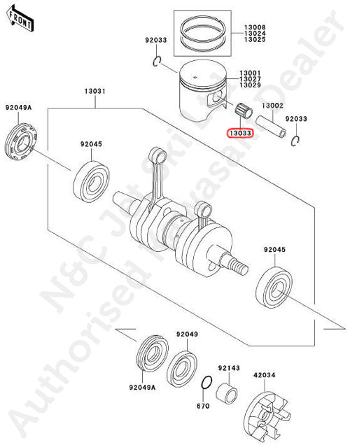 KAWASAKI Genuine 750, 800 & 1100 Top End Bearing