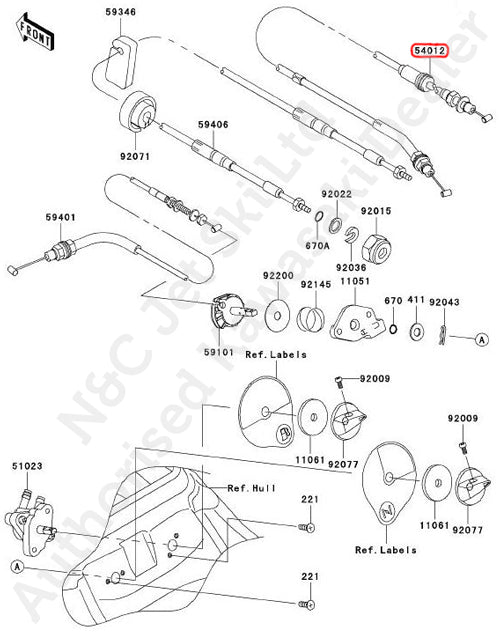 KAWASAKI Genuine 800 Throttle Cable