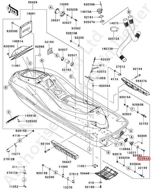 KAWASAKI Genuine Black Drain Plug