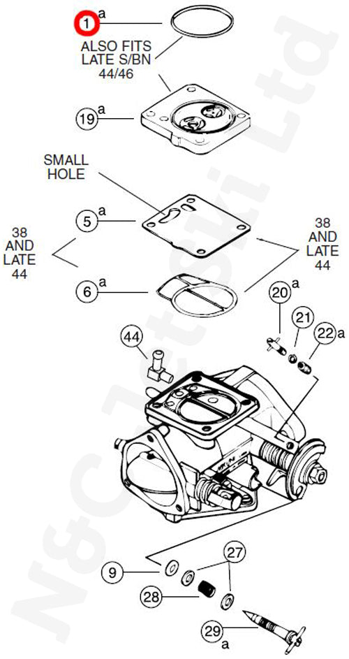 MIKUNI Super BN (SBN) 44mm 'I' Series O-Ring