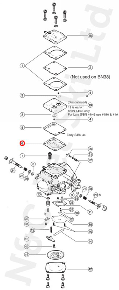 MIKUNI Super BN (SBN) Early 44mm Gasket Damper