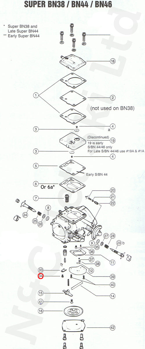 MIKUNI Super BN (SBN) Needle Seat Retainer Screw