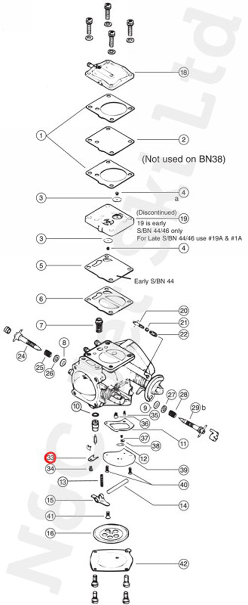 MIKUNI Super BN (SBN) Needle Valve Retainer Plate