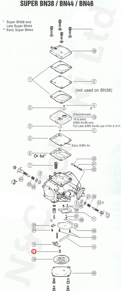 MIKUNI Super BN (SBN) Throttle Shaft & Arm Screw