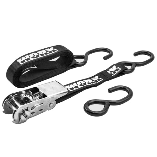 WORX Triple Hook Stainless Steel Tie-Down Ratchet Strap